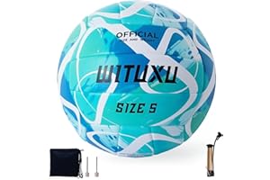 WITUXU Official Size 5 Volleyball, Soft Touch Waterproof PU Leather Cover & Reinforced Rubber Bladder - for Indoor, Outdoor, Pool, Beach - Includes Air Pump & Inflation Needle