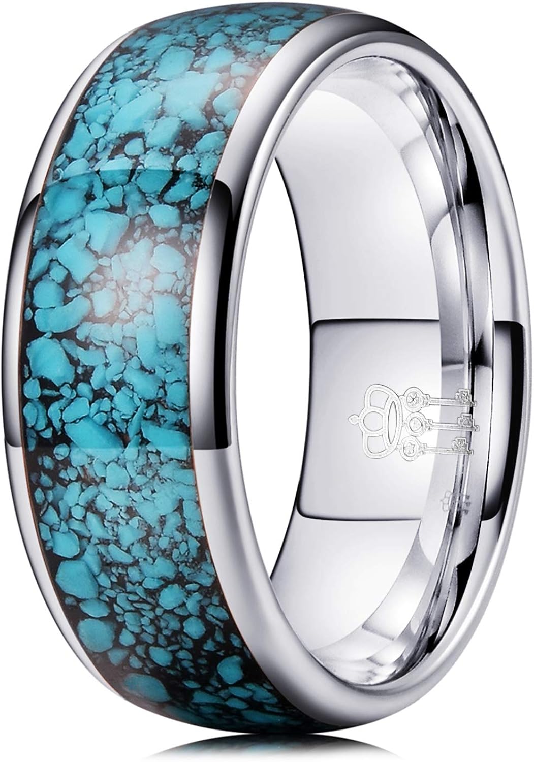 THREE KEYS JEWELRY Mens Womens Silver Tungsten Ring 4mm 6mm 8mm