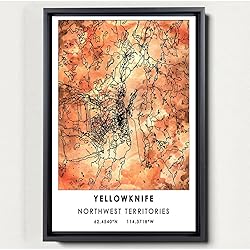 Yellowknife Map Poster, Northwest Territories Map