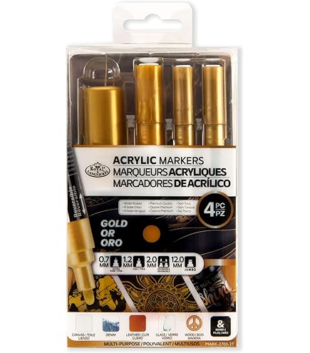 Lot De 4 Marqueurs Permanents Pour Peinture Acrylique, 0,7 Mm