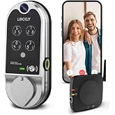 Lockly Vision Video Smart Lock with Video Camera/2-Way Audio Doorbell | Wi-Fi Deadbolt for Front Door, PIN Genie&reg; Keypad, Fingerprint, Motion Sensor, App Remote Control, No Monthly Fee, Auto Lock