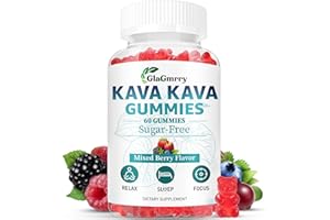 GLAGMRRY Kava Kava Gummies 500mg, Calm Gummies for Relax, Calm, Focus & Sl♡ep, Kava Kava Root Extract Alternative to Kava Powder Capsules, Melatonin-Free, Sugar Free, Vegan, Mixed Berry Flavor, 60 Count