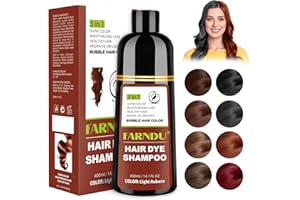Farndu Light Auburn Hair Dye Shampoo for Women Men Gray Hair Coverage and Herbal Ingredients 3 In 1 Hair Color Shampoo