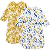Unnivoll Fleece Baby Sleep Sack 12-18 Months Long Sleeve 2.0 Tog Baby Wearable Blanket with 2-Way Zipper Warm Sleeping Sack for Toddler Infant - Large Yellow & White Flower