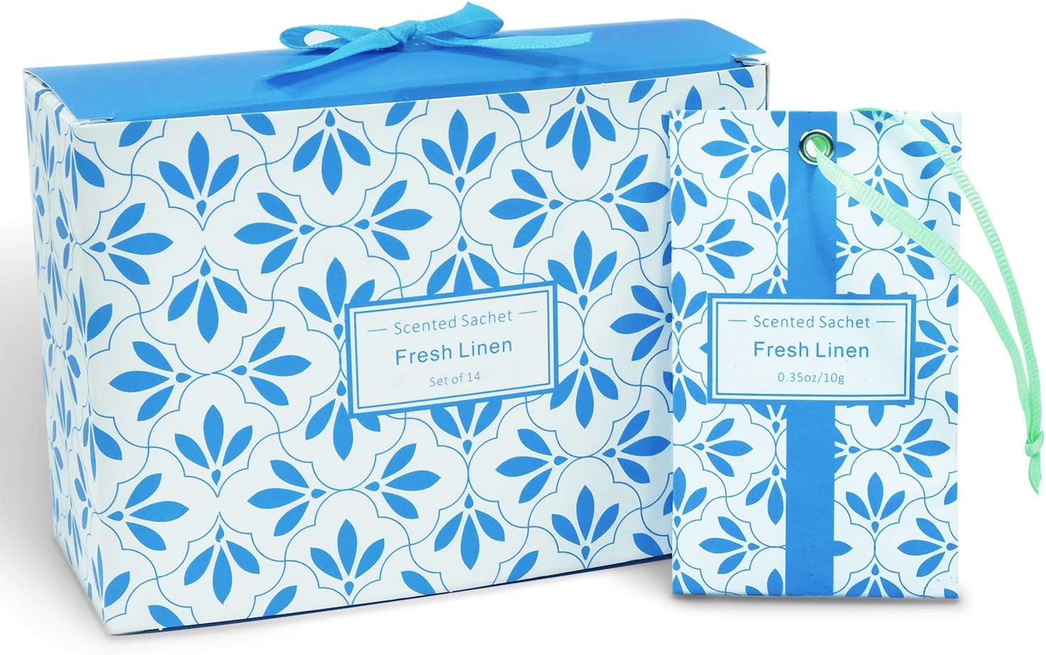 LA BELLEFÉE 14 x Linen Scented Sachets Bags for Drawers Closets, Room, Wardrobe, Bathrooms, Cars