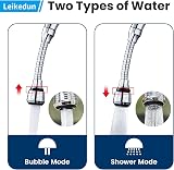 Leikedun Tap Spray Head Universal 360 Rotatable Aerator ABS Polished Chrome view 4