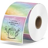 MUNBYN Square Thermal Label Stickers, 52mm x 52mm Watercolor Thermal Labels for Business, Logo Design, Baking, 500 Sheets/1 Roll