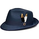 FADACHY Fedora Hats for Men & Women Short Brim Felt hat Trilby Fedora with Feather Panama Dress Hat