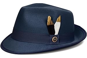 FADACHY Fedora Hats for Men & Women Short Brim Felt hat Trilby Fedora with Feather Panama Dress Hat