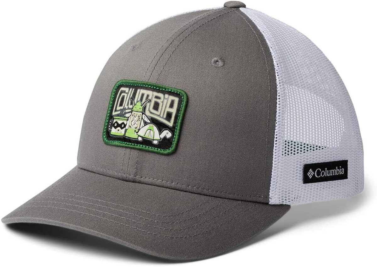 Columbia Youth Snap Back Hat, Breathable, Adjustable, Titanium/White