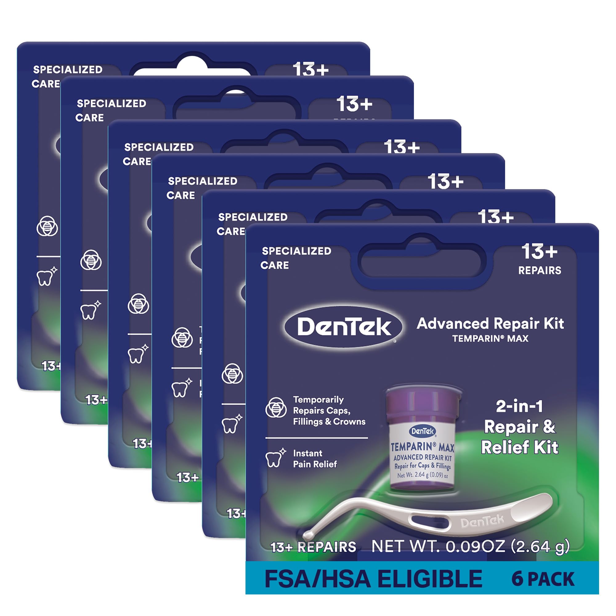 DenTek Temparin One Step Max Hold 2.64 Gram,(Pack Of 6)