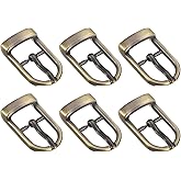 uxcell Metal Roller Buckle, 6Pcs Single Prong Belt Buckle Oval Center Bar Buckles for DIY Leather