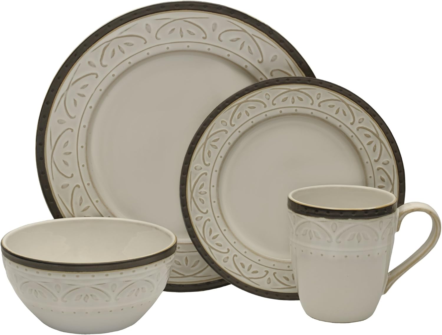 Pfaltzgraff Promenade Scrool 16-Piece Dinnerware Set, Service for 4