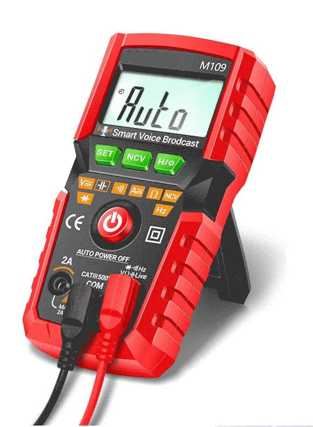 Auto Ranging Digital Multimeter, 4000 Counts Electrical Tester English Voice Broadcast Multimeter Voltmeter Ohmmeter Ammeter, Multi Tester Measure AC/DC Voltage Current Resistance Capacitance with NCV