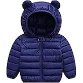 Baby Hooded Zip-Up Winter Coats Light Puffer Down Jacket for Baby Boys Girls Kids Toddler Infants Outerwear