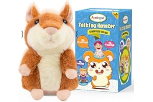 Ayeboovi Toddler Toys Talking Hamster Repeats What You Say, Kids Toys for 2 3 4 5 6 7 8 Year Old Girls Boys Gift, Christmas Stocking Stuffer for Kid, Interactive Stuffed Animals Autism Toy for Age 2-4