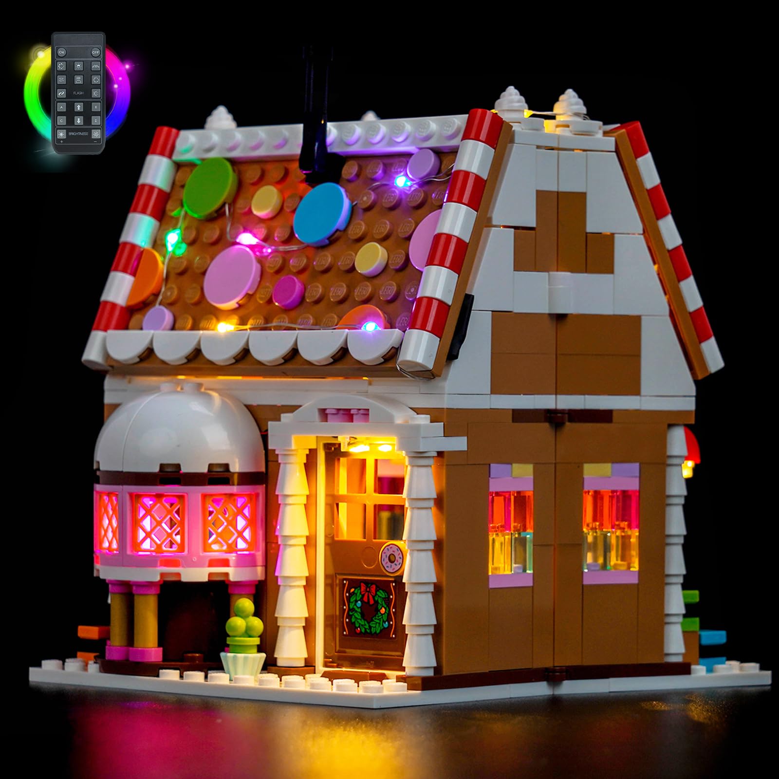 LocoLee RC Led Light Set Compatible with Lego 40809 Festive Gingerbread House Led Decoration Lighting Kit Compatible with Lego 40809 Building Blocks Model,Only Lights Set,No Model