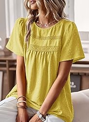 Falechay Summer Tops for Women 2025 Darker Yellow