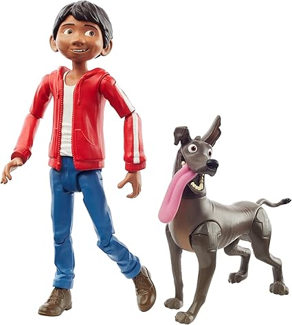 Amazon Com Disney And Pixar Coco Miguel Action Figure 5 6 In Movie Character Toy With 3 6 In Dante Dog Figure Highly Posable With Authentic Design Gift For Ages 3 Years Old Up Toys