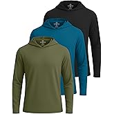 Real Essentials 3 Pack: Men's Dry Fit Wicking Long Sleeve Fishing Active Hoodie Pullover Sweatshirt (Big & Tall)