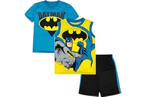 DC Comics Batman 3 Piece T-Shirt Tank Top Shorts Set
