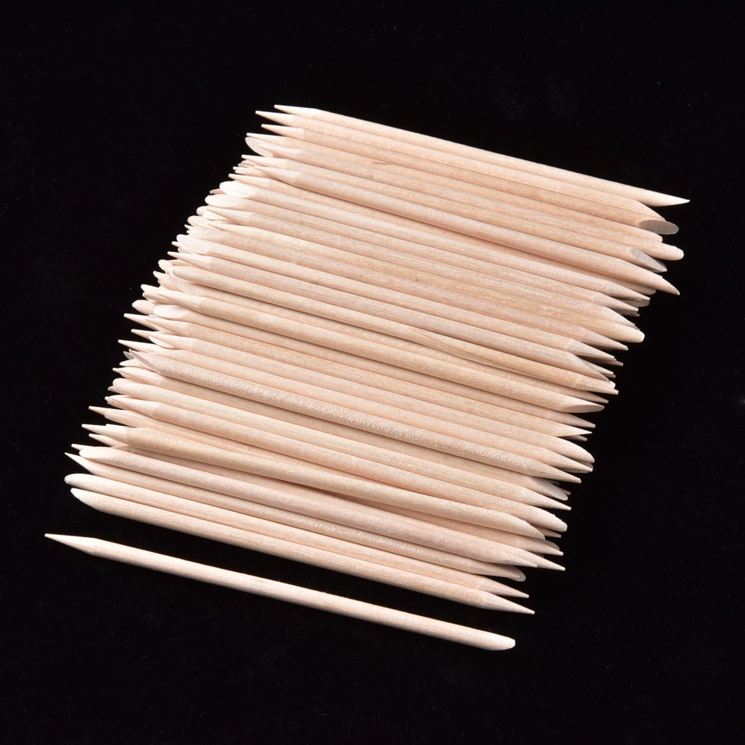 100 Pieces Orange Wood Sticks Nail Cuticle Stick for Pusher Remover Manicure Art Pedicure 4.3 Inches, wood-coloured - Image 5