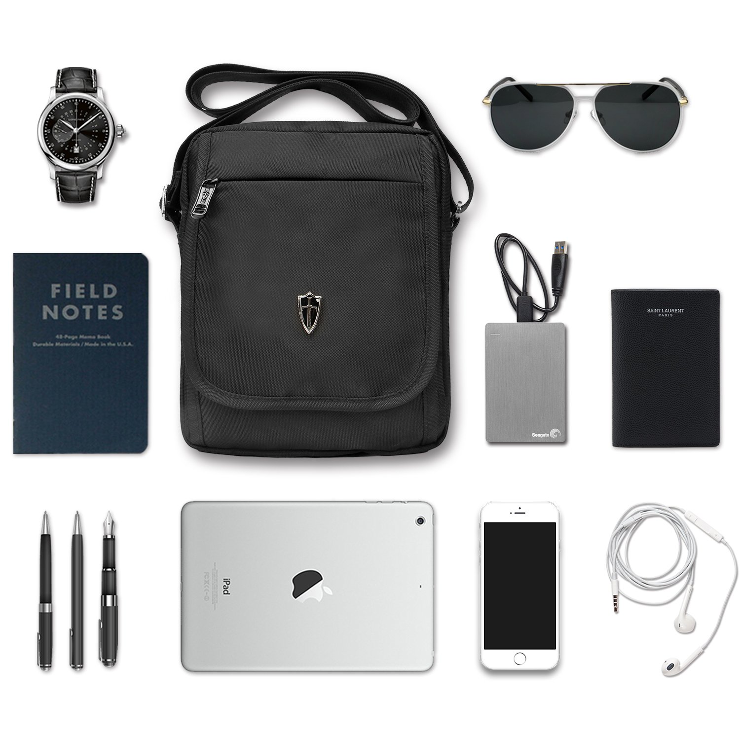 Victoriatourist V3002 Shoulder Bag Vertical Messenger Bag, Black on