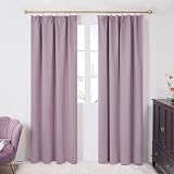 Deconovo Blackout Curtains Pink Lavender 2 Panels 55 x 96 Inches Thermal view 3