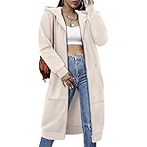 StunShow Womens Zip Up Hoodies Fleece Long Oversized Sweatshirt Jacket Casual Fall Coat with Pocket(S-3XL)