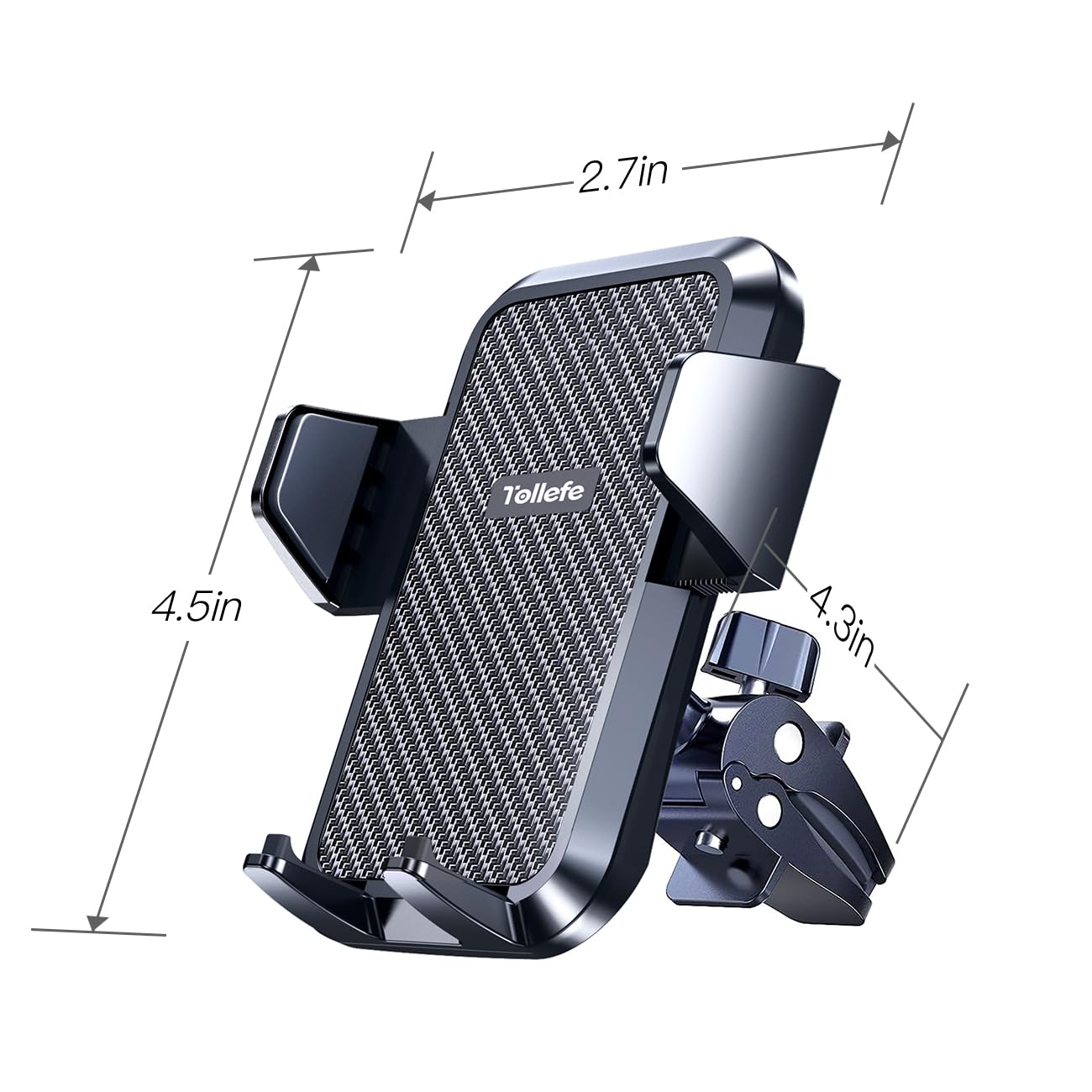 TOLLEFE Car Phone Holder, [Thick Cases Friendly] Car Phone Holder Mount, Hands-Free Phone Mount for Car Fit for iPhone for Samsung and Smartphone