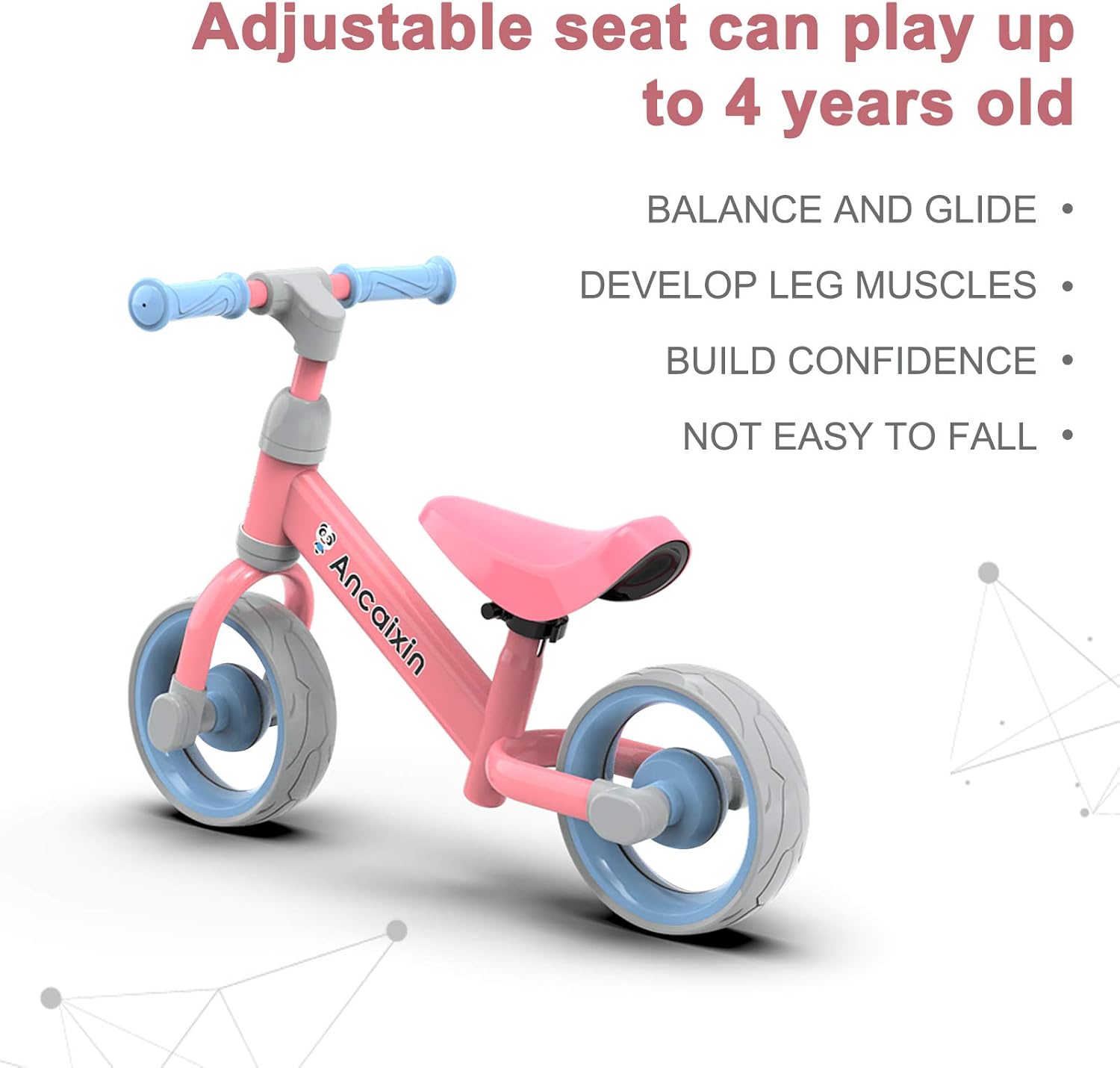YGJT Kids Balance Bike Riding Toys for 3-6 Year Old Boys Girls Indoor Outdoor Toddler Bike Christmas Birthday Gifts (Pink): Toys & Games