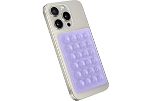 StickyGrippy Suction Phone Case Mount, Sillicon Adhesive Phone Accessory for iPhone and Android, Hands-Free Fidget Toy Mirror Shower Phone Holder, Tiktok Videos and Selfies (Purple Glitter)