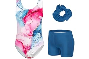 TUONROAD Gymnastics Leotards for Girls Sparkly Ballet Dance Unitards Biketards Tumbling Shorts Activewear for Kids