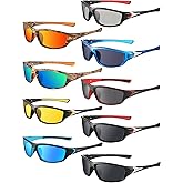 Konohan 9 Pairs Polarized Sports Sunglasses for Men Driving Shades Running and Tactical Polarized Sunglasses