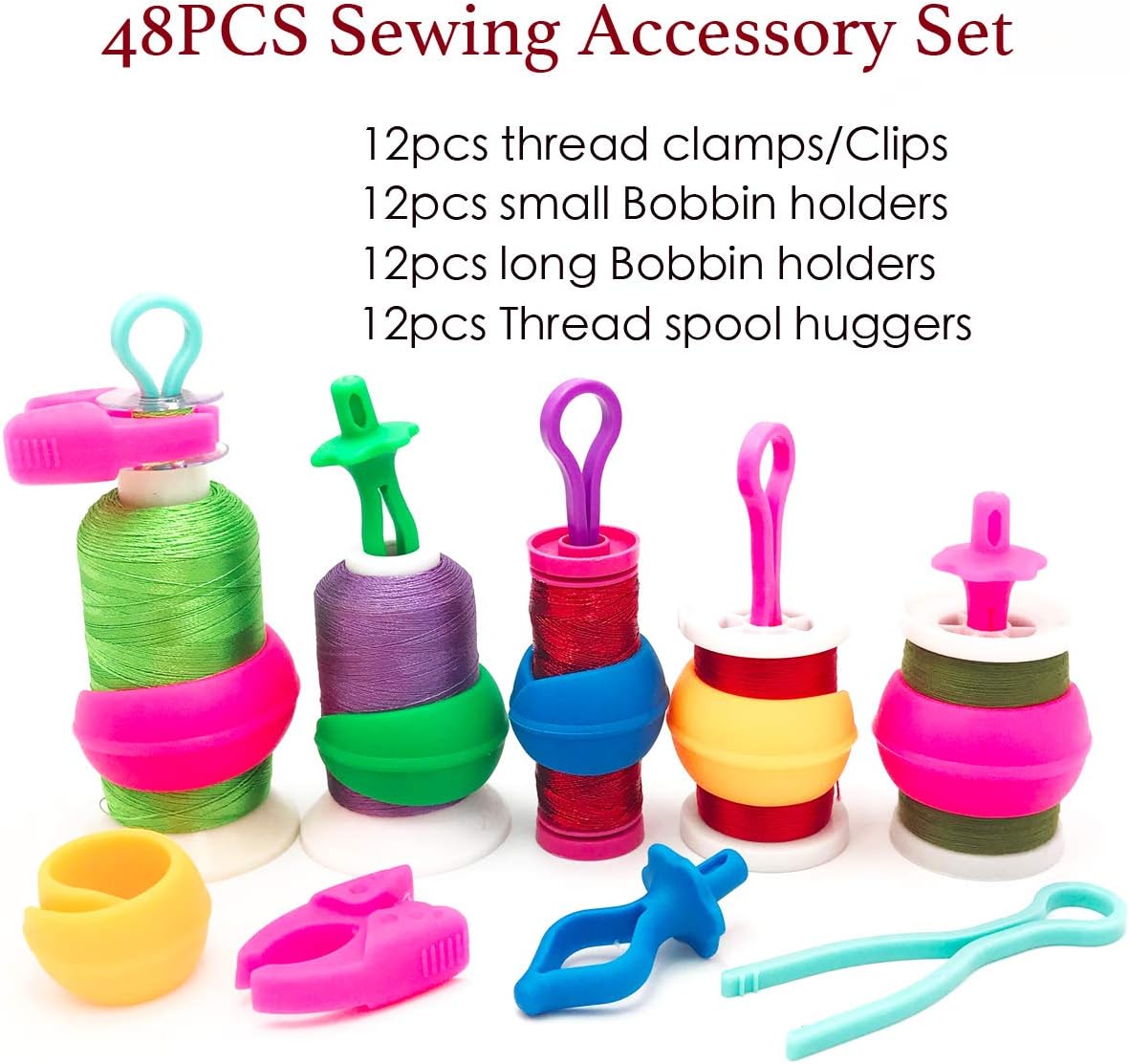 Sewing 48pcs Bobbin Thread Spool Huggers Holders for Sewing Thread