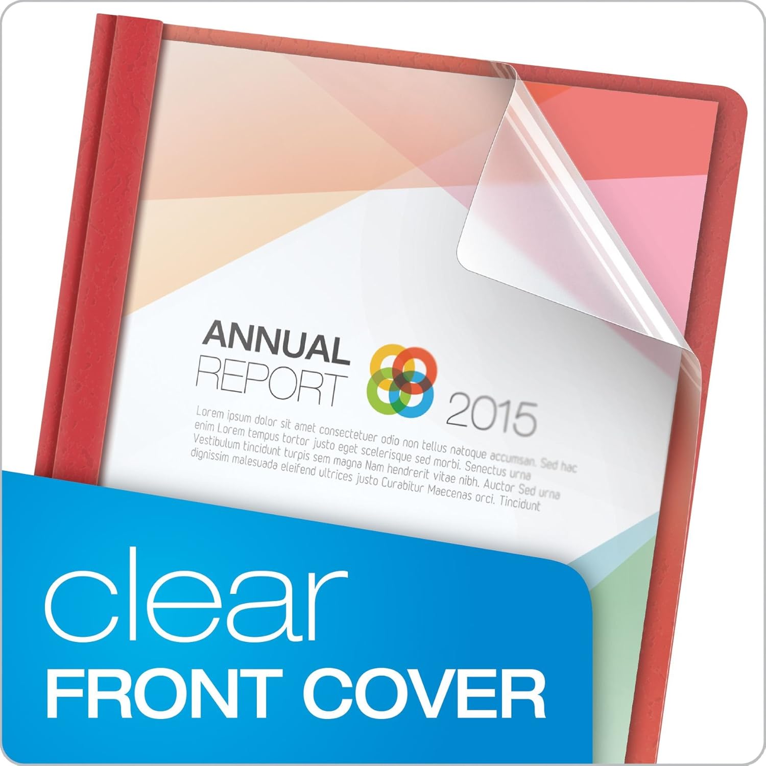 Oxford Clear Front Report Covers, Assorted Colors, Letter Size, 25 per Box (55813EE) : Business Report Covers : Office Products