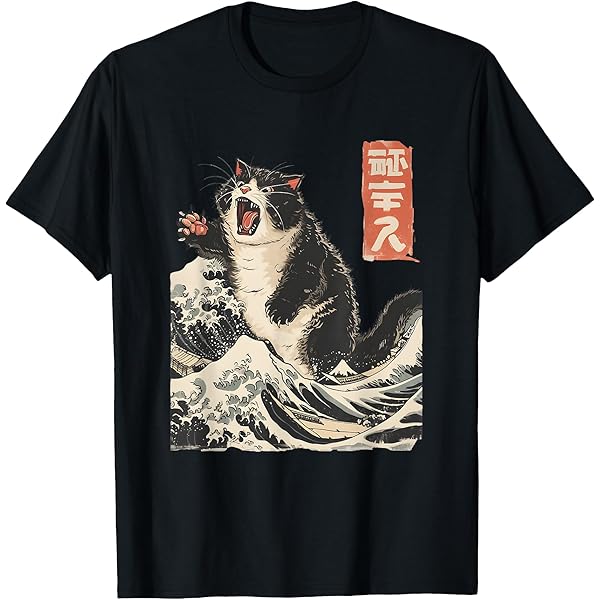 【1993studio】 Big cat drawing t-shirt / 追跡付 CATZILLA OVERSIZED TEE UNISEX | Wolfpack Clothing