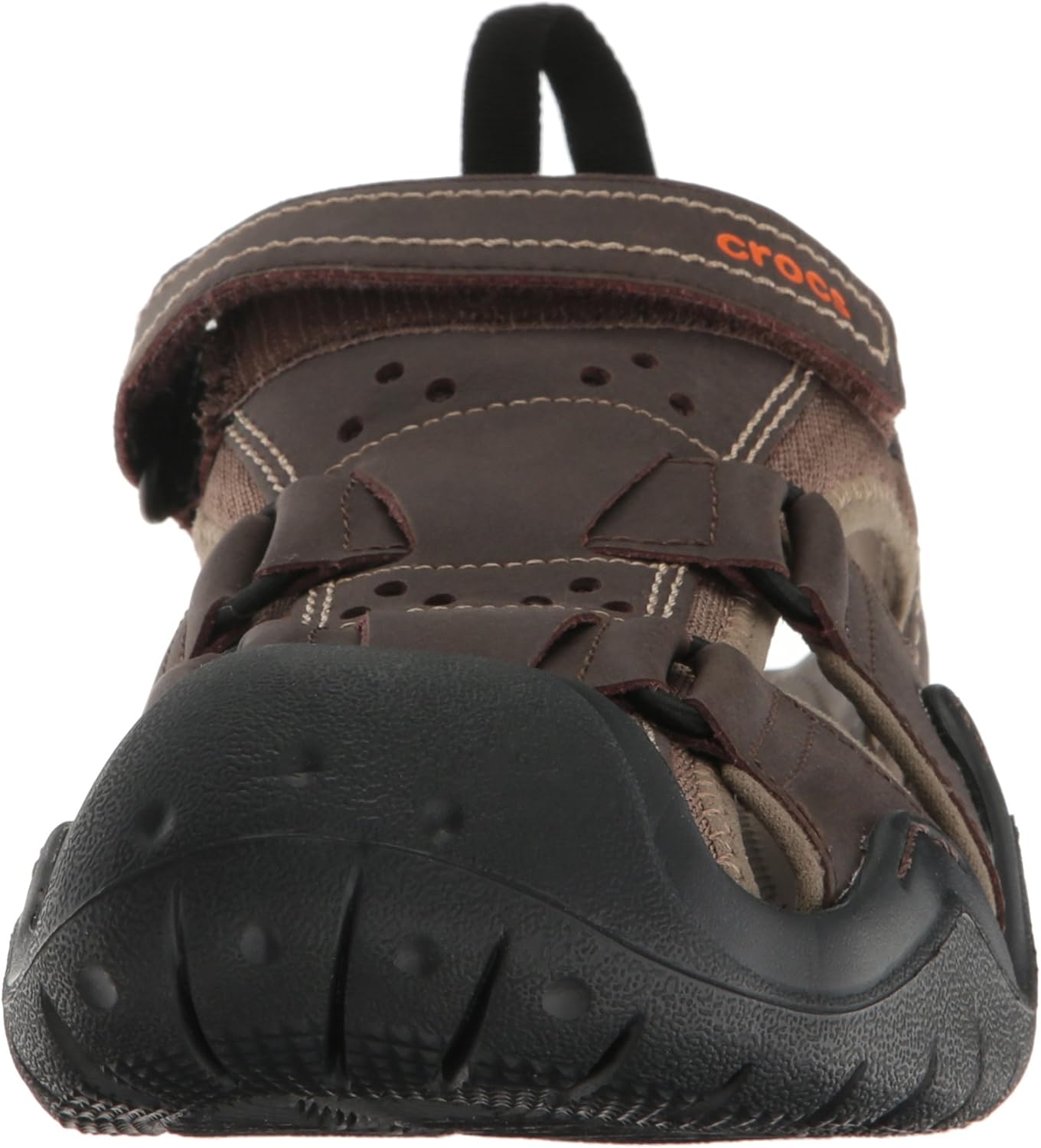  | Crocs Men's Swiftwater Leather Fisherman Sandal | Casual Slip On Sandals for Men | Shoes