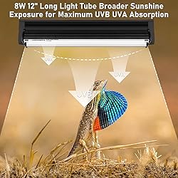Jaenmsa T5 10.0 UVB Light Fixture for Reptiles, 8W