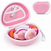 ANKHOH Kids Headphone Case for eKids, for Beats Solo4 Headphones, LightPink | Hard Shell Case with Mesh Cable Pocket for Kids Headsets, Organized Storage for Home and travel, Box Only