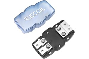 Recoil AFH22 2-Way ANL Fused Distribution Block, 2 X 0/2/4 Gauge in / 2 X 0/2/4 Gauge Out Fused Distribution Block, Solid Bra