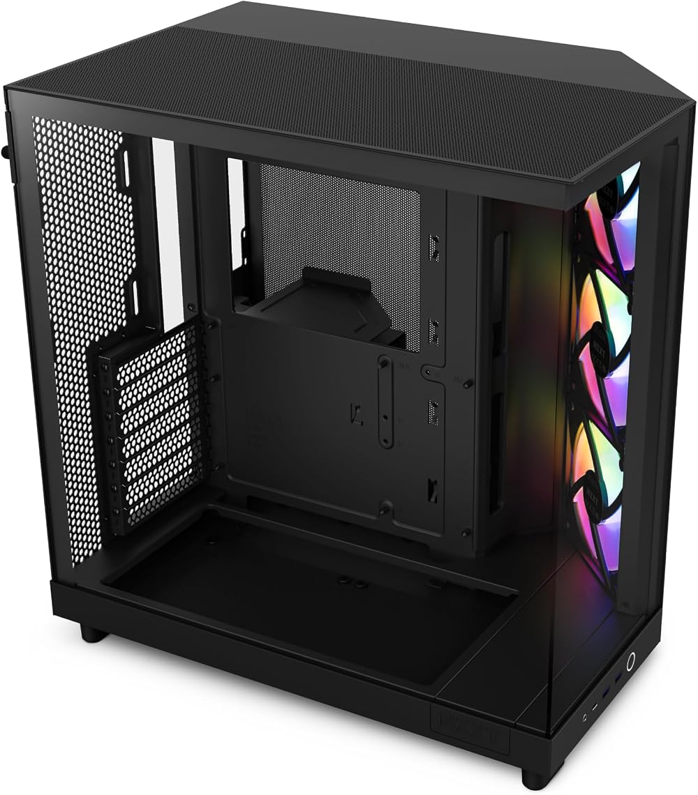 NZXT H6 Flow RGB Compact Dual-Chamber Mid-Tower Case with 3 RGB Fans