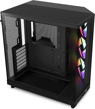 NZXT H6 Flow RGB Compact Dual-Chamber Mid-Tower Case with 3 RGB Fans