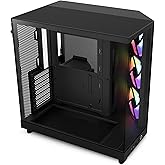NZXT H6 Flow RGB Mid-Tower Airflow Case with 3 RGB Fans, Panoramic Glass Panels, Cable Management - Black