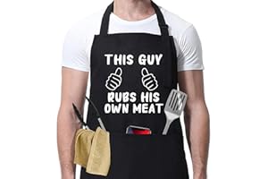 BBQ Apron for Men Kitchen Chef Cooking Aprons with 2 Pockets, Grilling Gifts for Dad Friends Husband Boyfriend