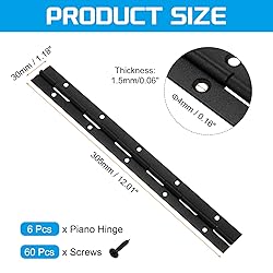 uxcell 6 Pack Piano Hinge, 12" Stainless Steel
