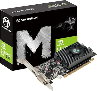 Maxsun GeForce GT 1030 2GB GDDR5 GPU PCIe 3.0 Low Profile DVI HDMI SFF Graphics