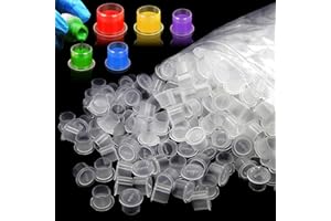 CINRA Ink Caps With Base, 300pcs Mixed #11 Small #14 Medium #17 Large Pigment Cups for Permanent Makeup Container Tattoo Acce