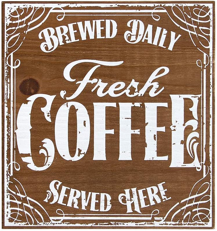 LASMINE Brewed Daily Served Here Fresh Coffr Menu Funny Tin Sign Bar Pub Diner Cafe Wall Decor Poster Retro Vintage Metal Plaque Signs Gift12X12Inch