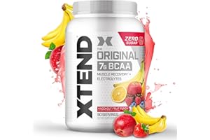 SCIVATION XTEND Original BCAA Powder Knockout Fruit Punch | Sugar Free Post Workout Muscle Recovery Drink with Amino Acids | 7g BCAAs for Men & Women | 90 Servings